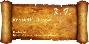 Knoskó Ilona névjegykártya